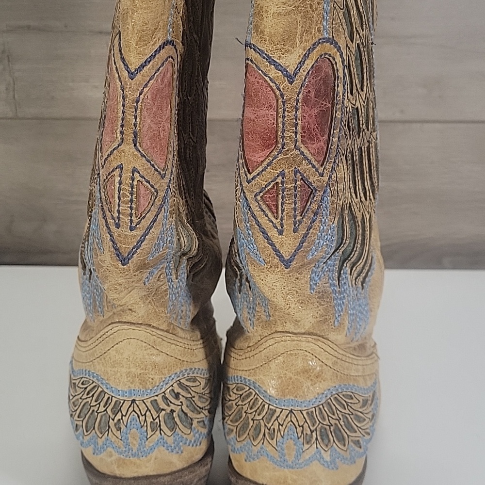 Corral Vintage Red Heart Western Boots Size 8.5 M - Picture 4 of 13